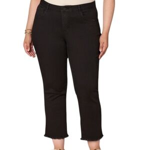 Democracy “Ab”solution High Rise Straight Jeans | 24W | Black Raw Hem | Plus